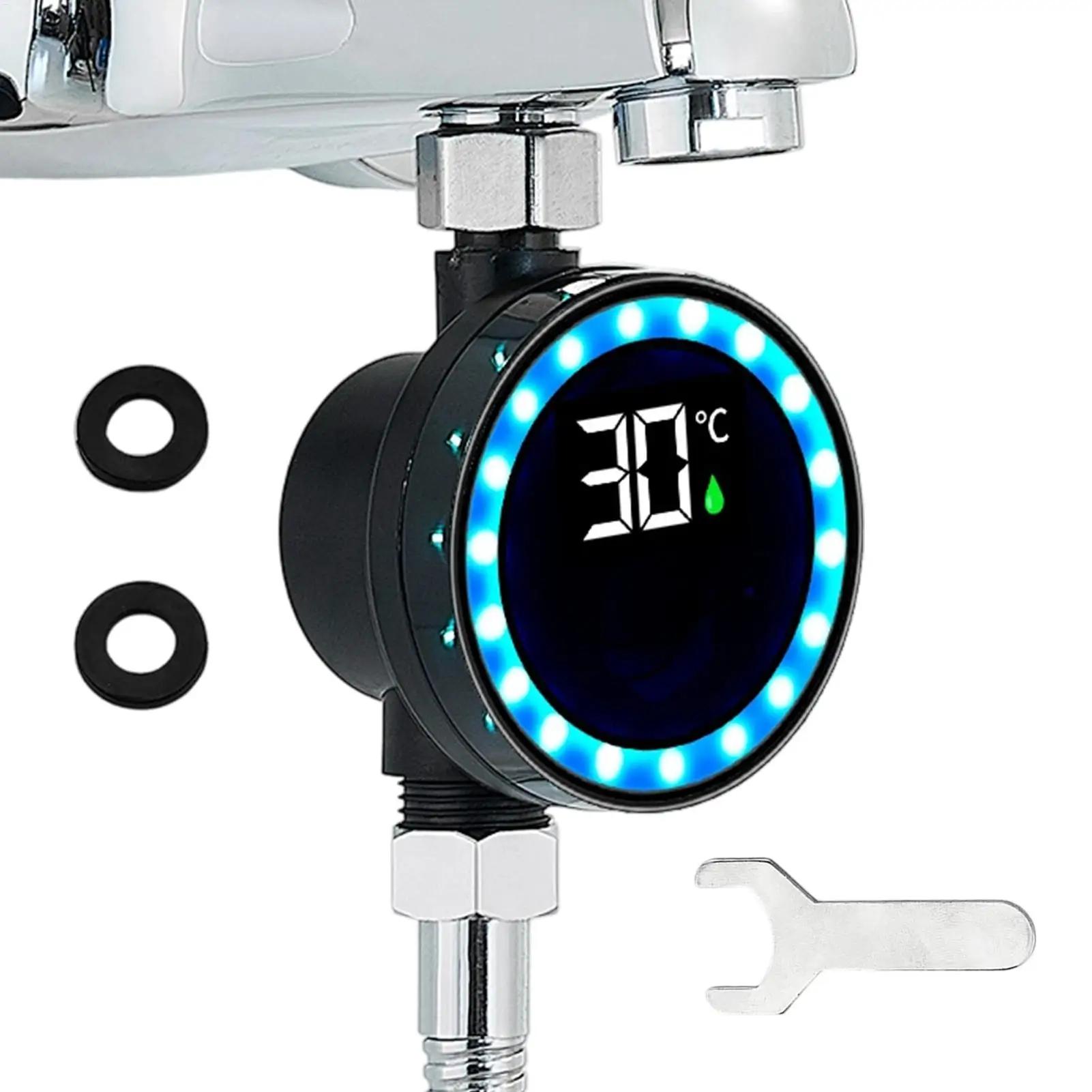 Thermomètre à eau de douche numérique, affichage LED, lecture rapide, compteur de température pour e