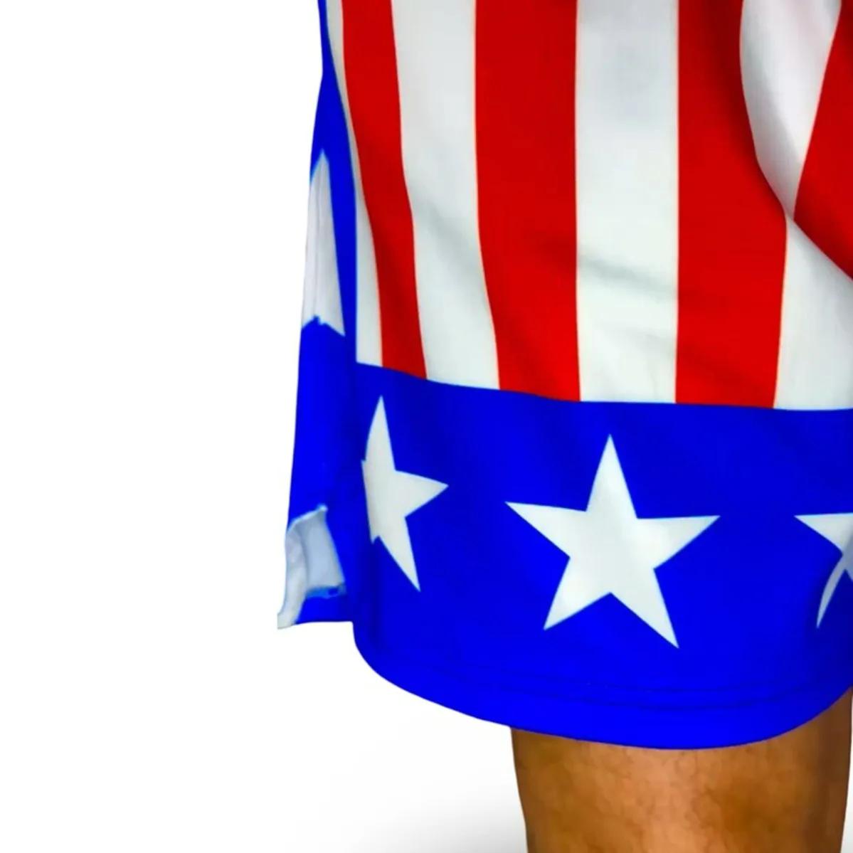Apollo Short rayé étoile rouge blanc bleu, short de pyjama de salon patriotique, vêtements de nuit c