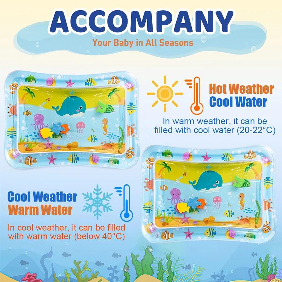 Tapis de jeu d'eau pour bébé, coussin gonflable en PVC pour nourrissons, temps du ventre, coussin d'