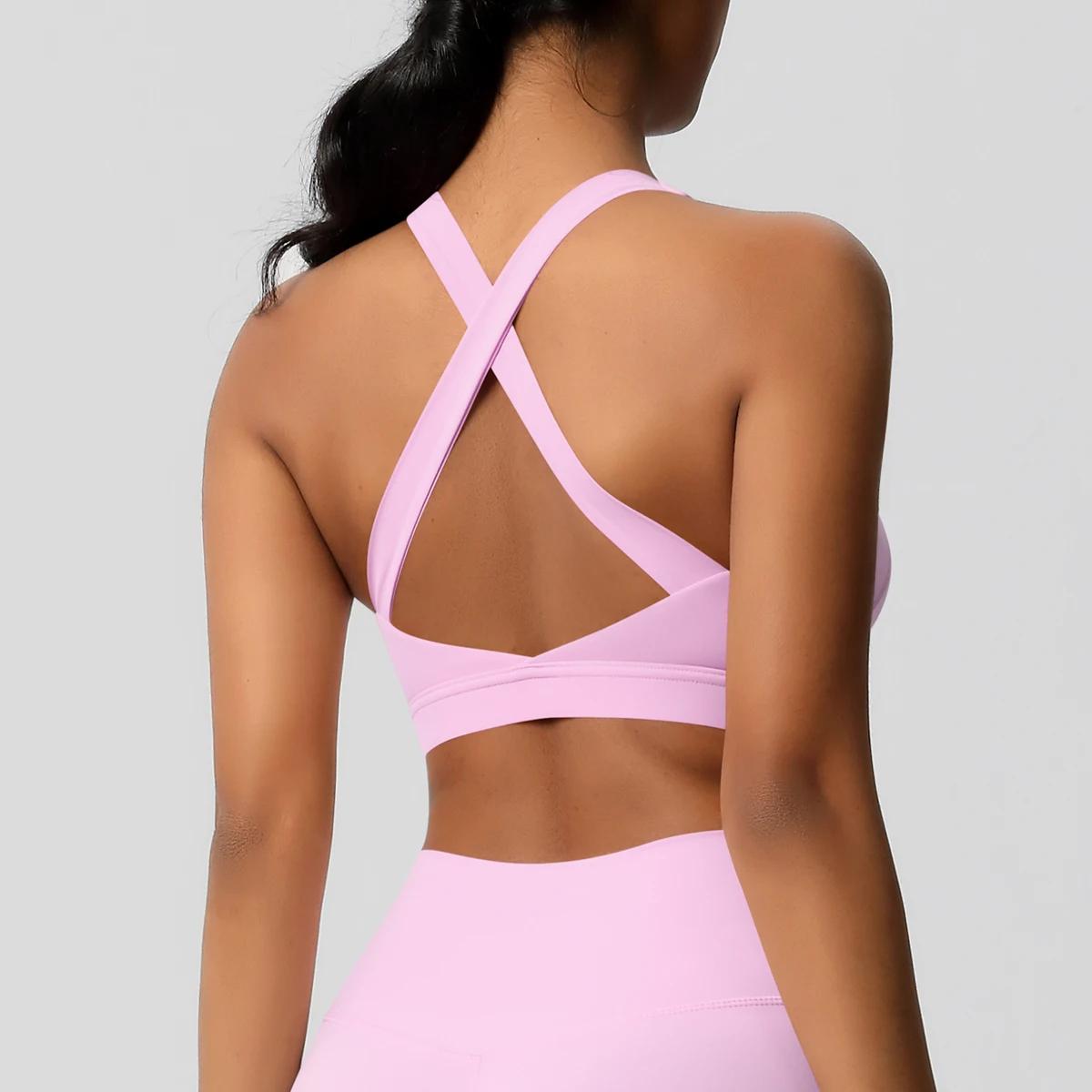 Femmes Fitness Yoga soutiens-gorge Sexy fronde beauté dos Fitness Push Up sport femmes sous-vêtement
