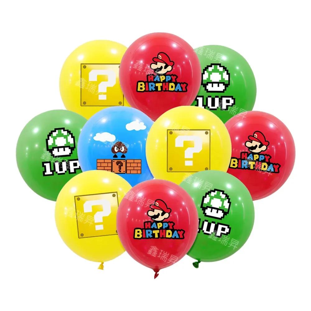 Ensemble de ballons Mario Bros, 10 pièces, figurines de dessin animé Kawaii, fourniture de décoratio