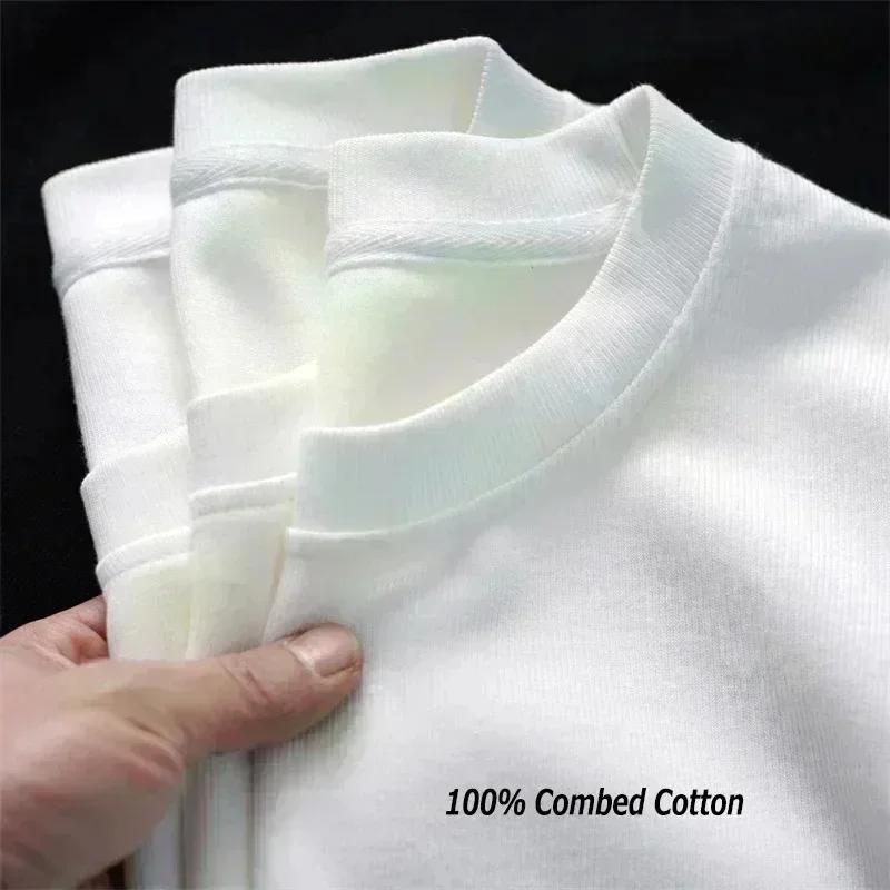 Nouveau T-shirt homme en pur coton à manches courtes, col rond ample, haut de gamme Printemps/Été 20