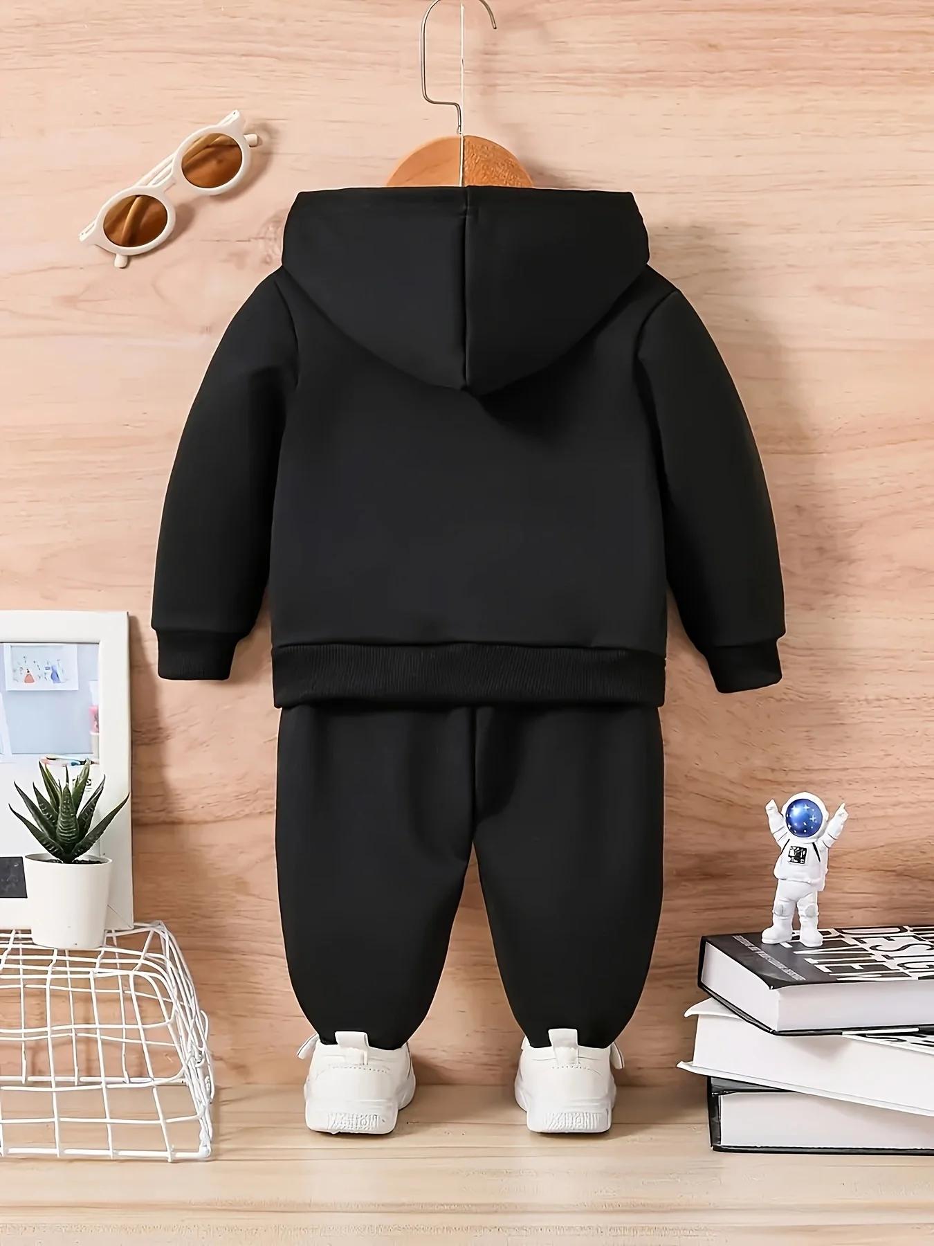 Sweat-shirt à capuche en polaire à manches longues + costume long de sport pour bébé garçon, cadeaux