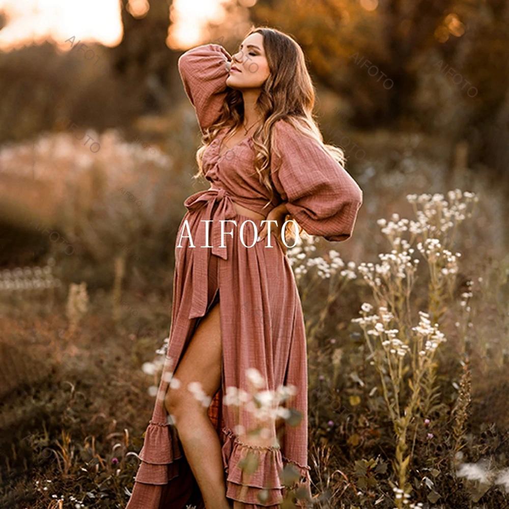 Robe de séance photo de maternité Boho, Maxi robes de photographie de plage pour vêtements de prise 