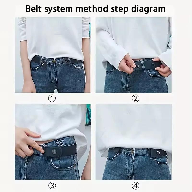 2 pièces ensemble sans boucle ceinture élastique pour femmes hommes unisexe ceinture extensible pour