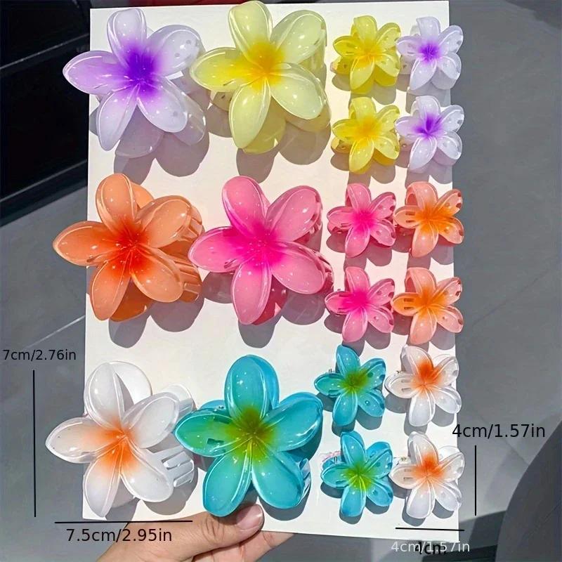 Pinces à cheveux en forme d'œuf, 3 ou 18 pièces, dégradé de couleur bonbon, fleurs adaptées au quoti