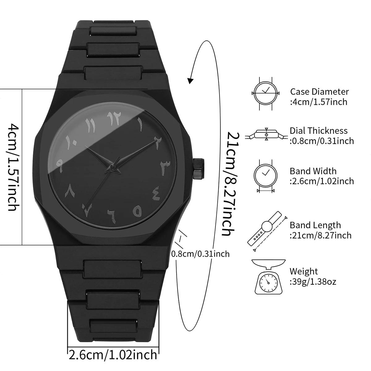 2 pièces mode hommes montres à Quartz ensemble décontracté bracelet en plastique homme sport montre-