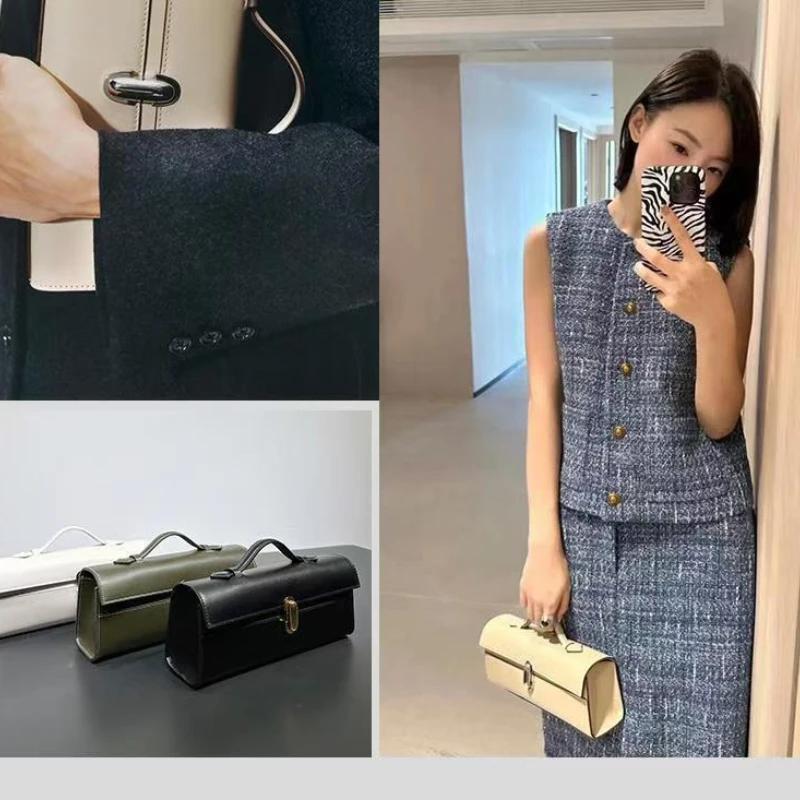 Sac fourre-tout en cuir véritable SAVETTE 2026 pour femme, sac à main simple, petit sac carré, haute