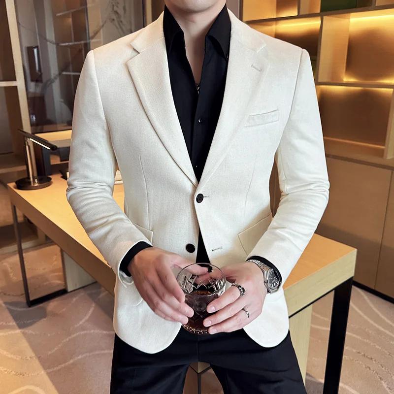 Blazer en daim à boutonnage simple pour hommes, veste à la mode, coupe couvertes, veste trempée, rob