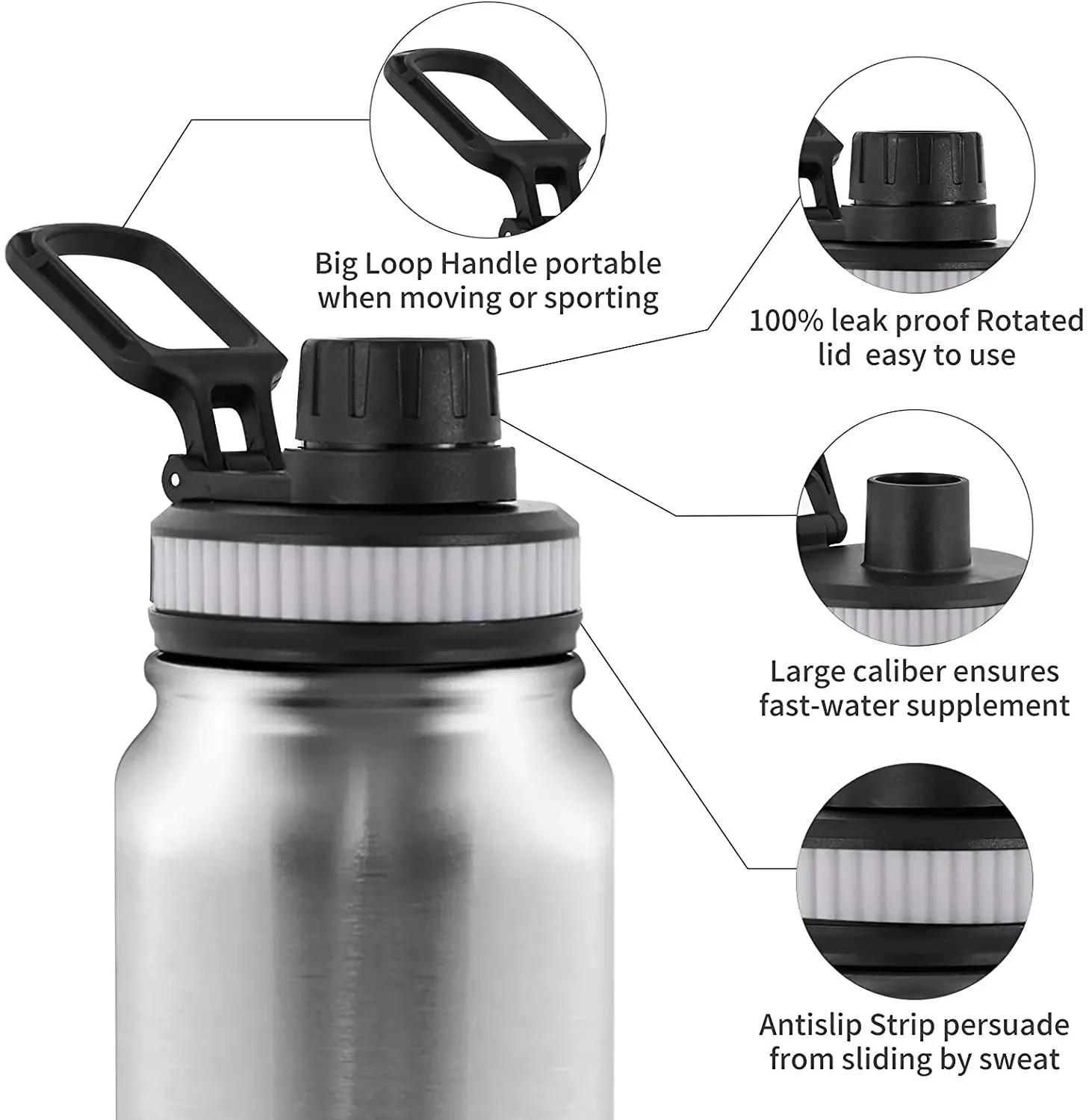 Bouteille Thermos Portable 600/800/1000ML, tasse de voyage en acier inoxydable 304, flacon sous vide