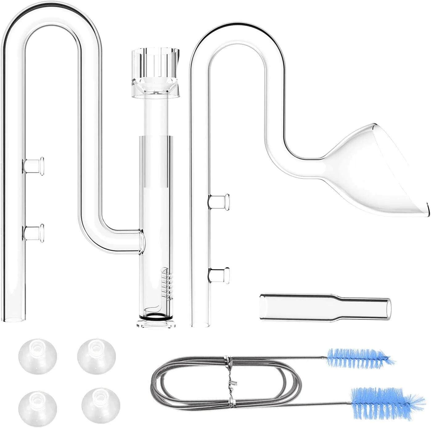 Mini tuyau de lys en verre aquatique, écumoire de protéines, influx et sortie pour Mini système de f