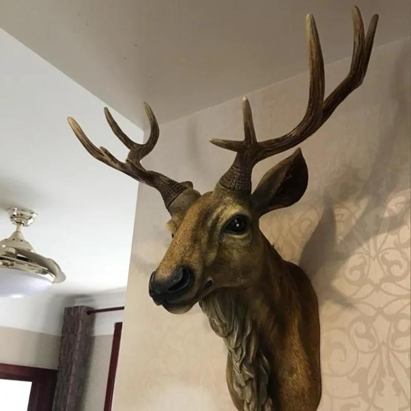 Faux tête de cerf 17 pouces, fausse tête d'animal, décoration murale faite à la main, décor de ferme