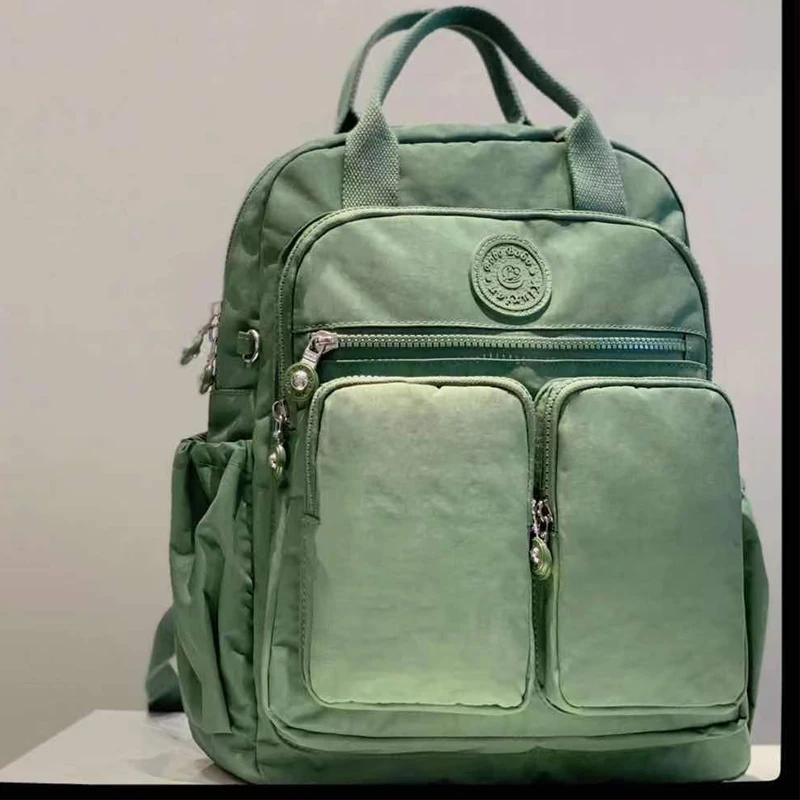 Sac à dos imperméable en Nylon pour femmes, poignée souple, solide, multi-poches, fermeture éclair, 