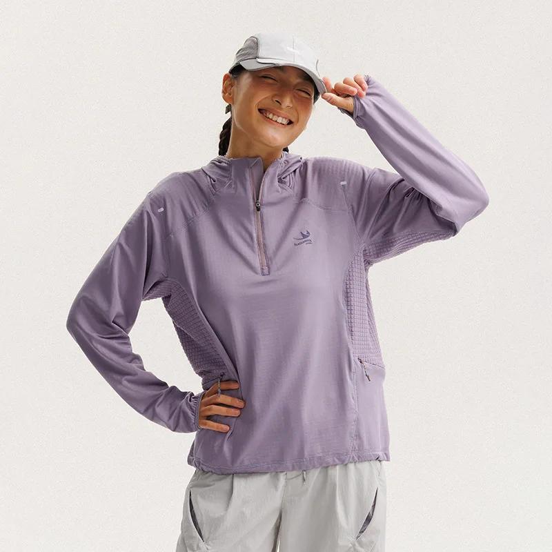 Sweat à capuche de sport en tissu hautement élastique pour hommes et femmes, léger, à séchage rapide