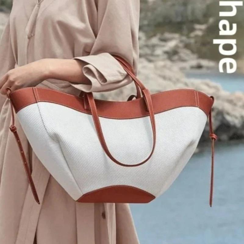 Cadeaux haut de gamme 2026 Nouveau Sac fourre-tout grande capacité en tricot avec empiècements et po