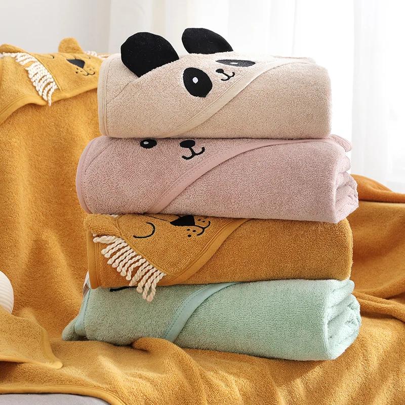 Robe de bain en coton pour bébé, serviette de bain, cape à capuche de dessin animé pour enfants, gar