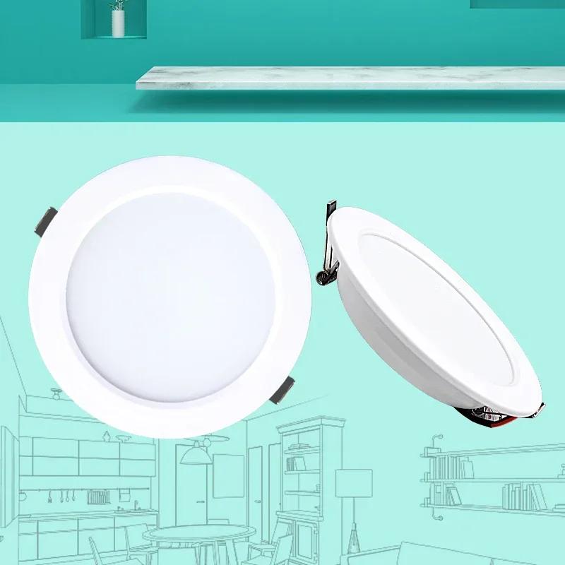 Lot de 10 spots LED encastrables blancs 5W 9W 12W 15W 18W, plafonnier LED rond DC 12V 24V AC 110V 22