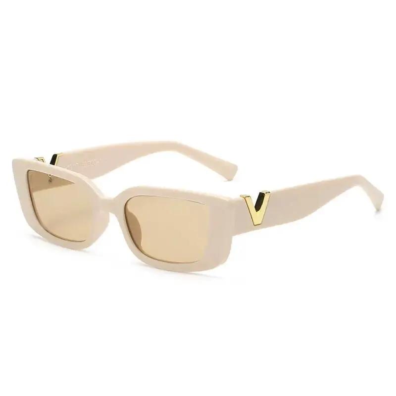 Lunettes de soleil rectangulaires rétro, lunettes de soleil à petite monture, marque WOarmacBrand De