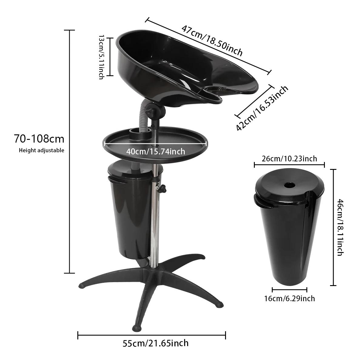 Filles à shampoing portable réglable recommandé, évier de coiffeur, bassin de lavage mobile pour che