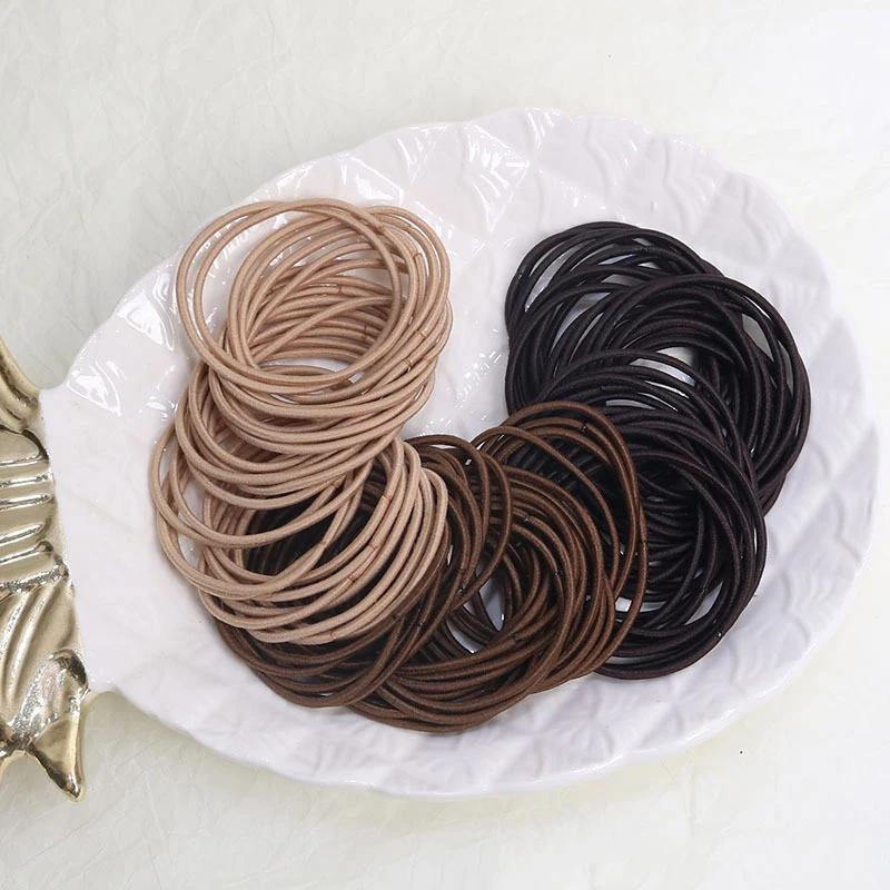 100 pièces/ensemble attaches de cheveux élastiques bandes de caoutchouc pour femmes hommes bandes de