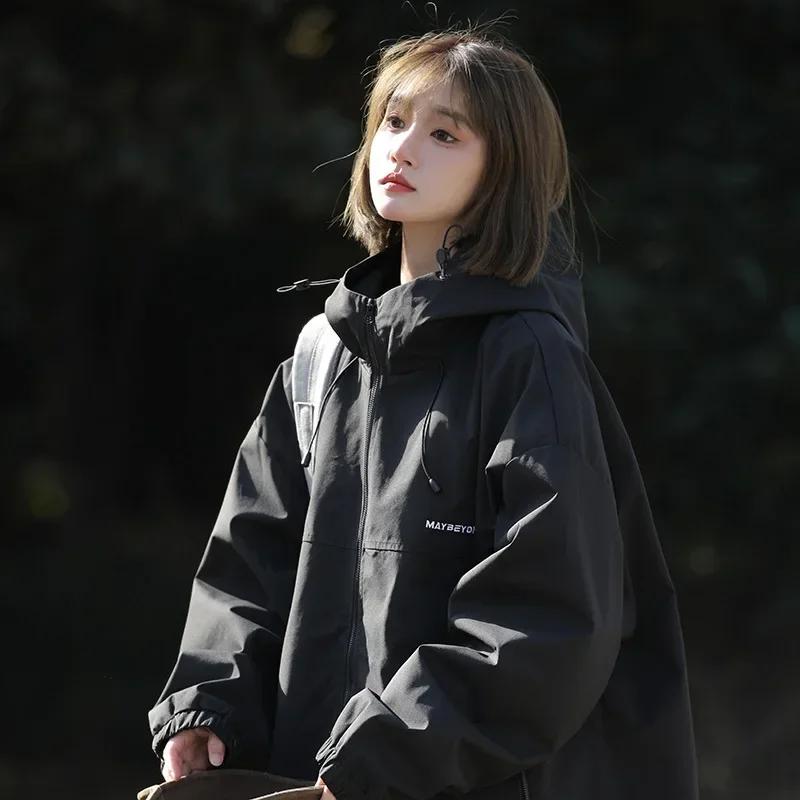 Automne femmes japonais Baseball coupe-vent vestes à manches longues unique manteau d'extérieur haut
