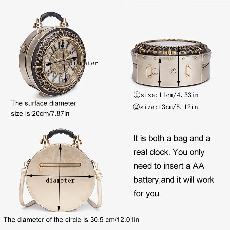 Sac à main avec horloge créative rétro, nouveau style, sens du design à la mode et de niche, sac à b