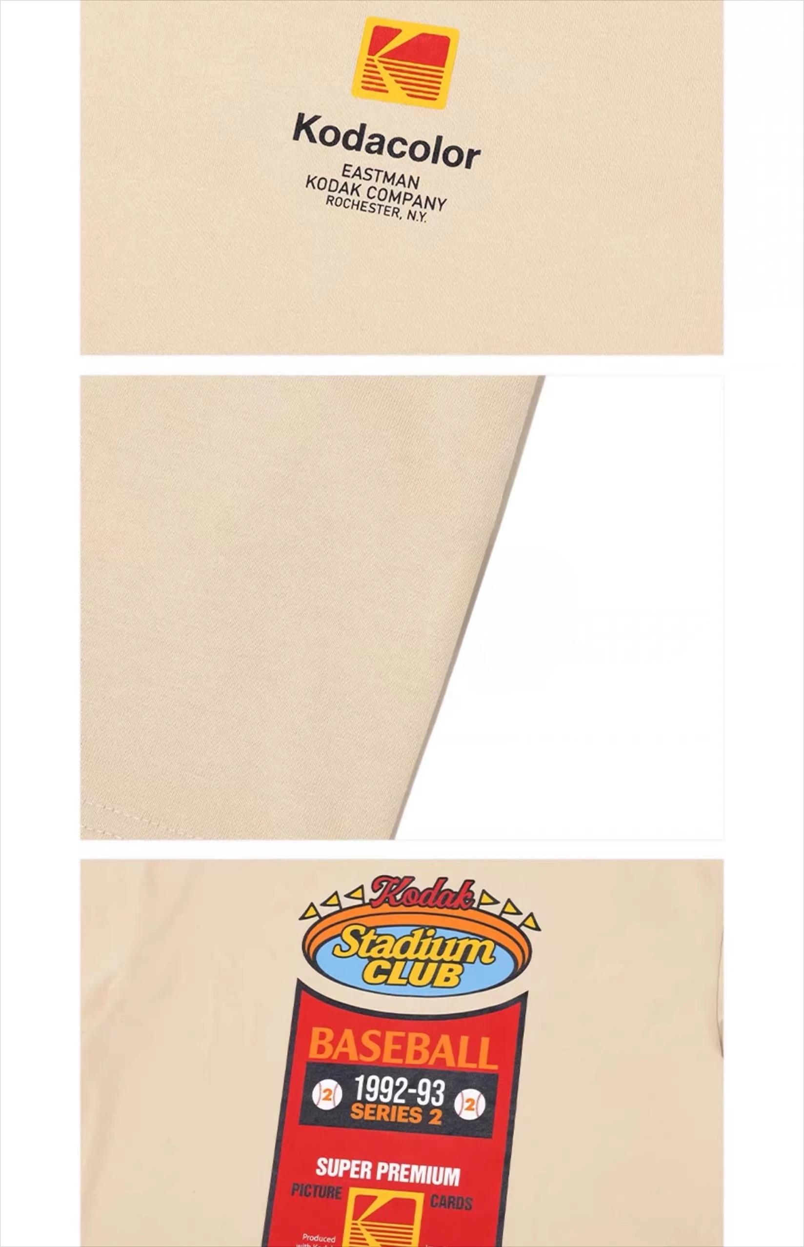 T-shirt d'été polyvalent pour hommes, 100% coton, imprimé sur film de marque Kodak, haut décontracté