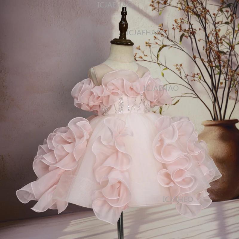 Nouvelle Robe Tutu de Cérémonie pour Bébé Fille, Tenue de Performance pour Fête de Premier Anniversa