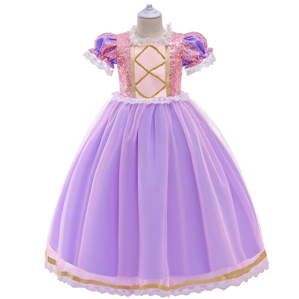 Costume Raiponce Cosplay Halloween Carnaval - Robe Princesse Anniversaire Noël Mariage Enfant