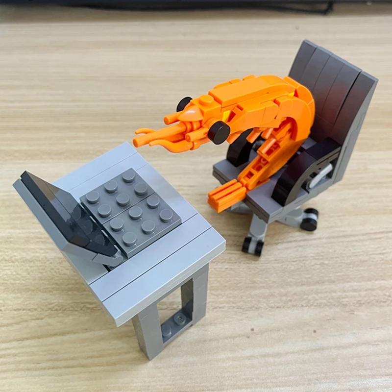 Kit de construction MOC : Figurines de crevettes à assembler – Jouet créatif de parodie pour garçons