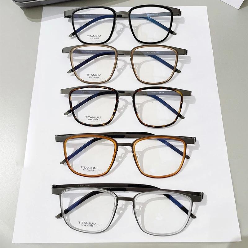 Danemark Designer Réplique Rétro Carré Pur Titane Cadres Acétate Anneau Lunettes Homme Femme Sans Vi