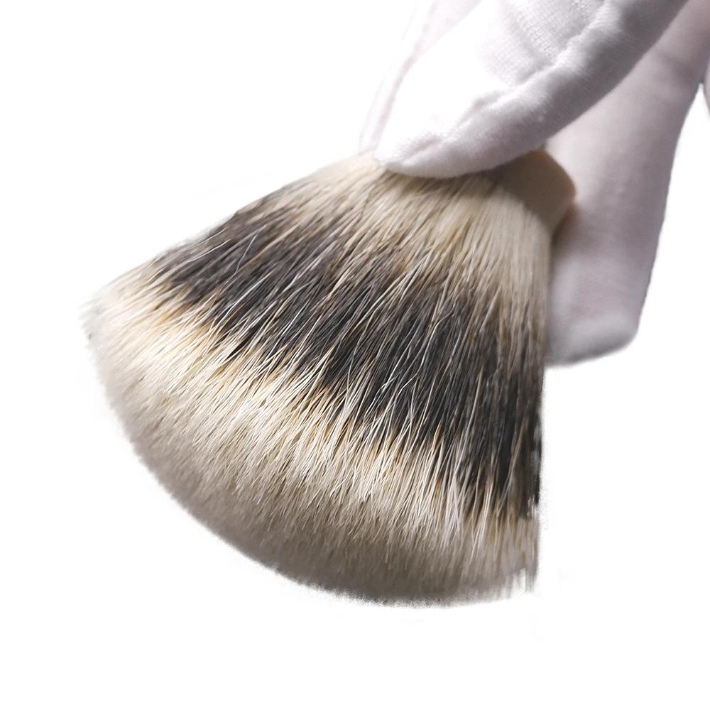 GDMG-Brosse de rasage à trois bandes en forme d'éventail Manhouse, blaireau, nœud de cheveux, outils
