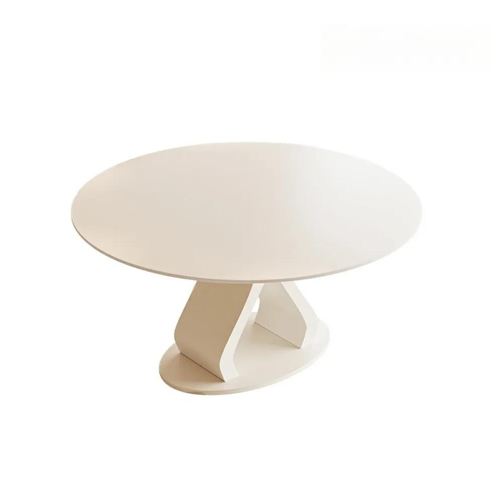 Plateau tournant nordique Table à manger Camping Design de luxe Table à manger blanche ronde minimal