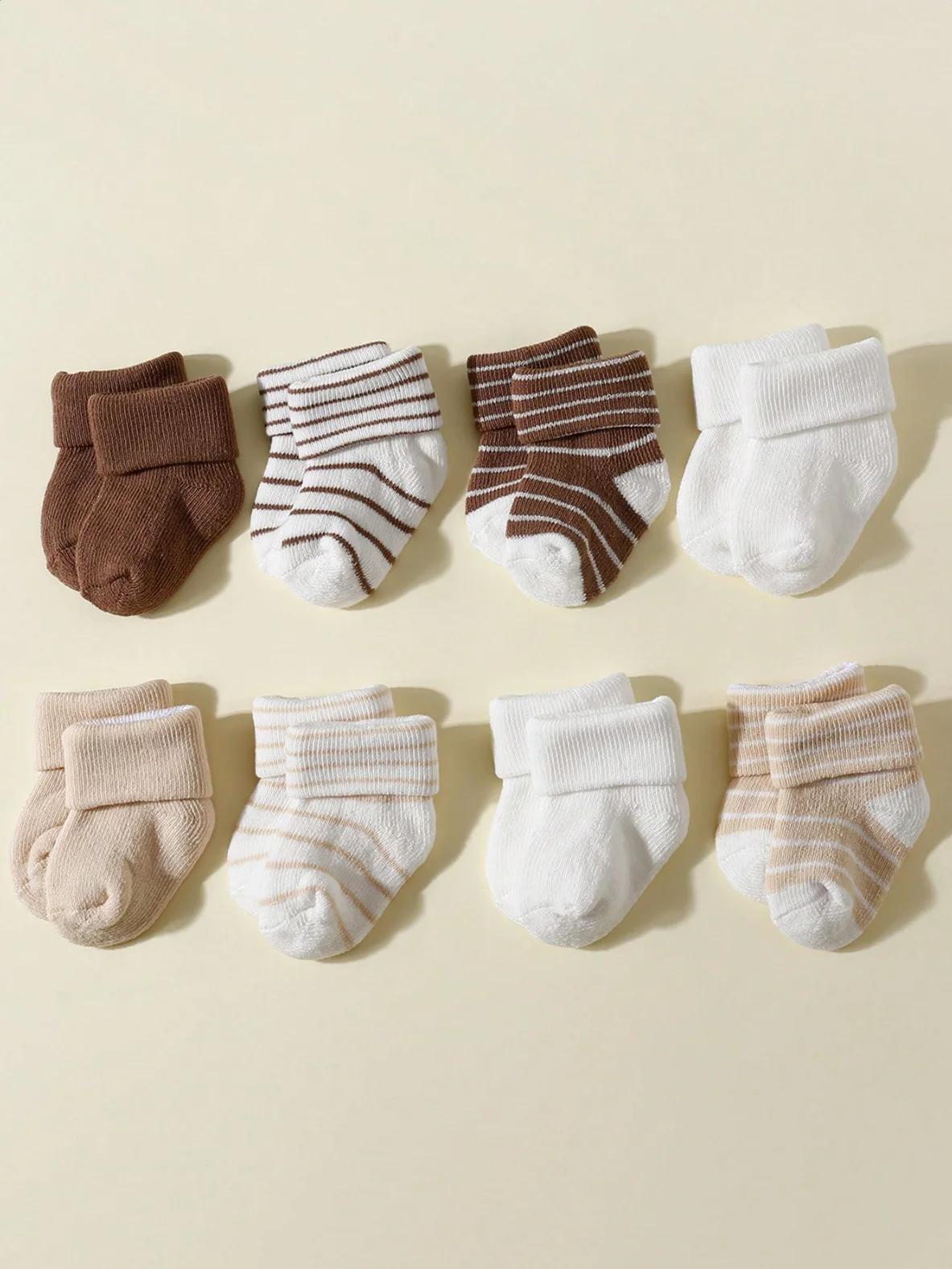 4 paires de chaussettes pour bébé de 0 à 12 mois, chaussettes souples antidérapantes pour garçons et