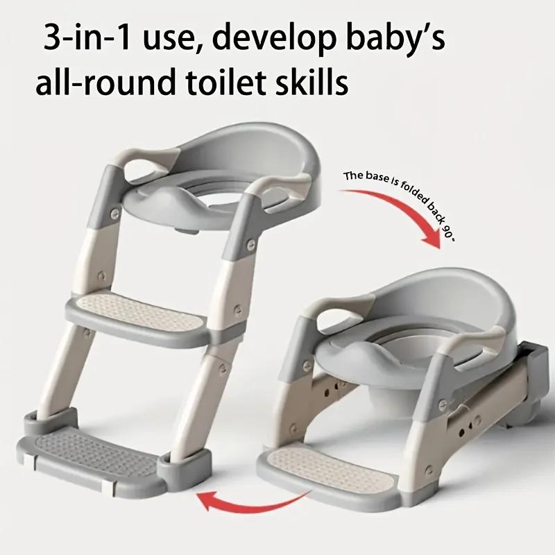Siège de toilette portable réglable 3-en-1 pour bébé - Antidérapant et rembourré pour maison et voyages