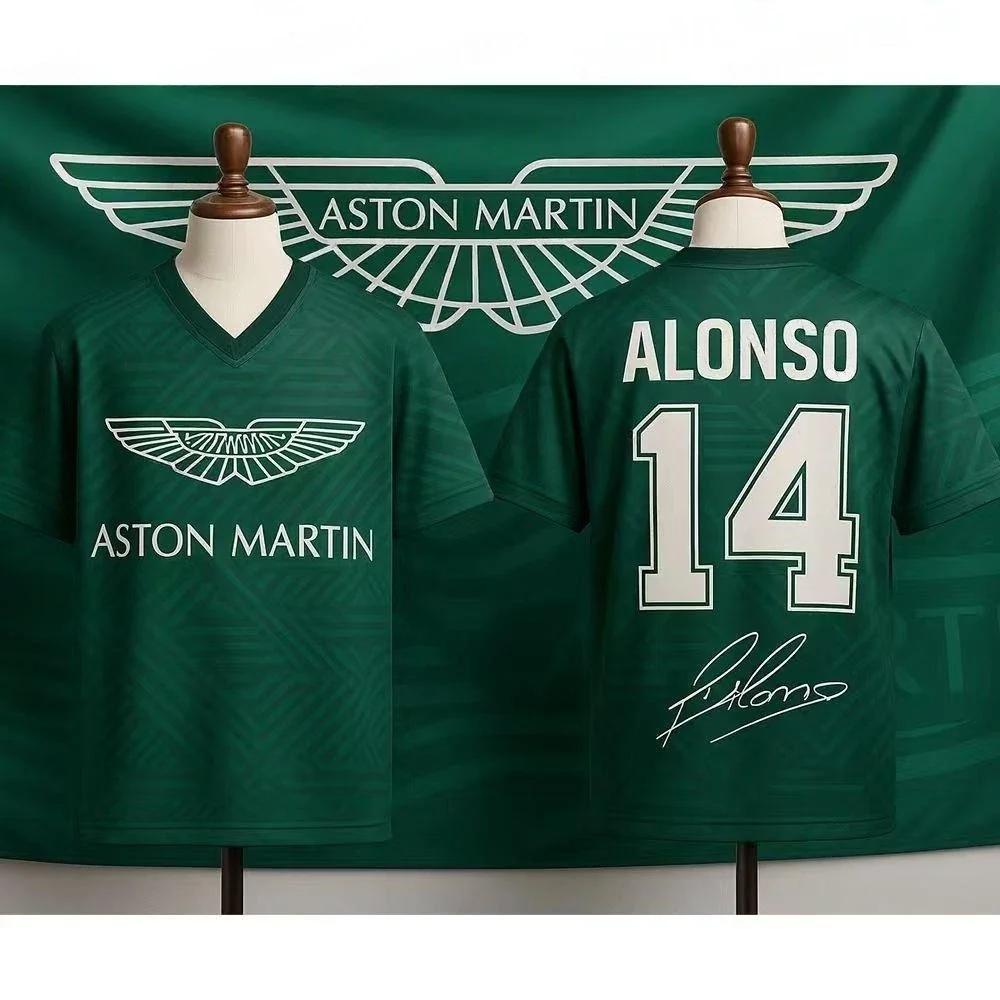 T-shirt d'été pour hommes, Astontx Martin Alonso 14, surdimensionné, respirant, vêtements de course 