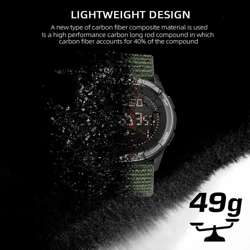 NORTH EDGE ALPS montre numérique en fibre de carbone pour hommes choc militaire sport boussole extér