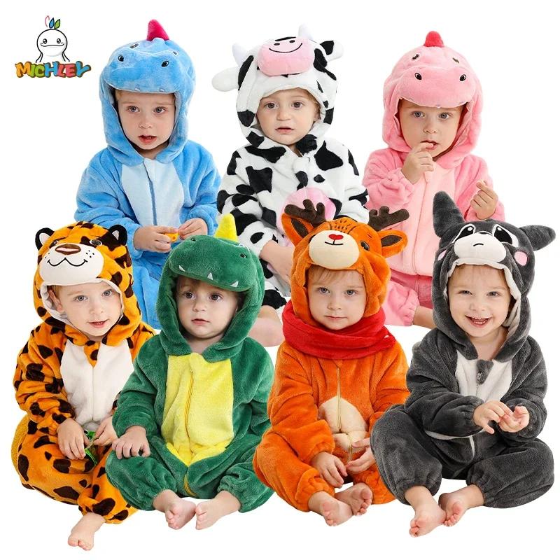 Combinaison de carnaval d'hiver MICHLEY pour bébé, à capuche, en flanelle, costume de cosplay pour t