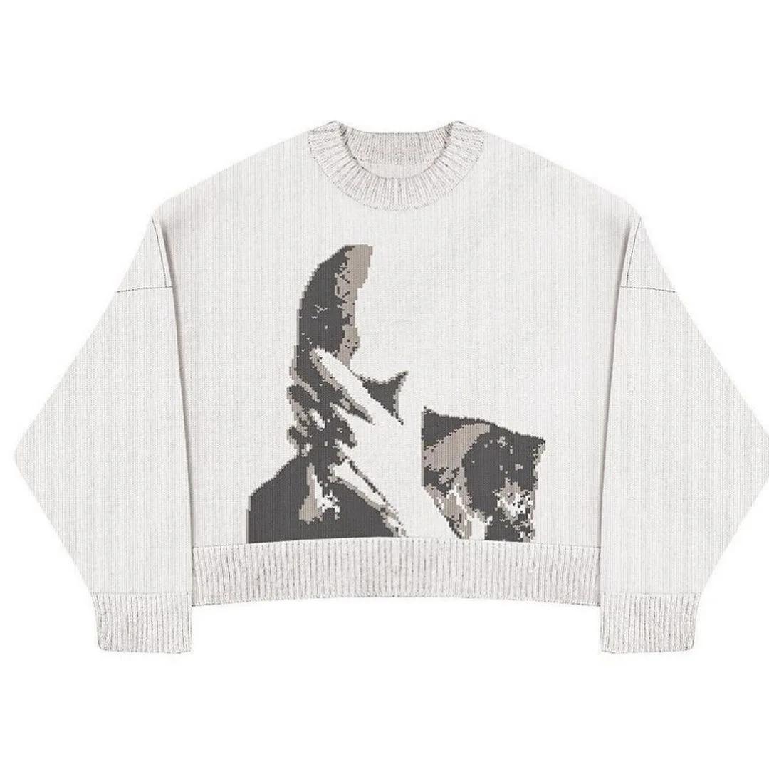 Pull rétro à manches longues pour femme, pull à la mode, motif étoile, Y2K, décontracté, Harajuku, t