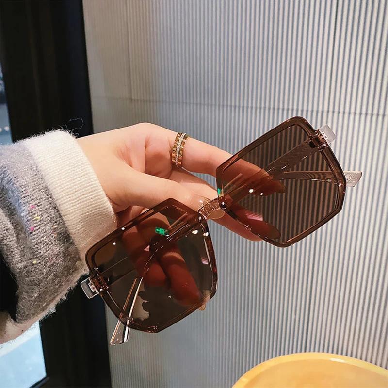 Lunettes de soleil Vintage à grande monture pour femmes et hommes, carrées de marque, rétro, lunette