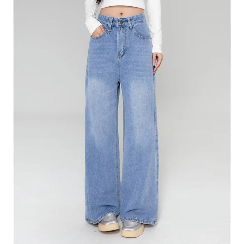 Été hommes Baggy jean unisexe Vintage Style américain droit jambe large Denim pantalon marque de mod