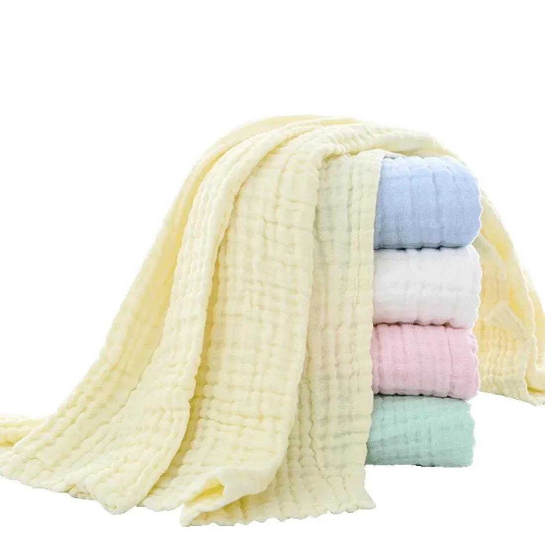 Serviette de bain bébé 6 couches coton - Lange emmaillotage mousseline bulles 105x105cm
