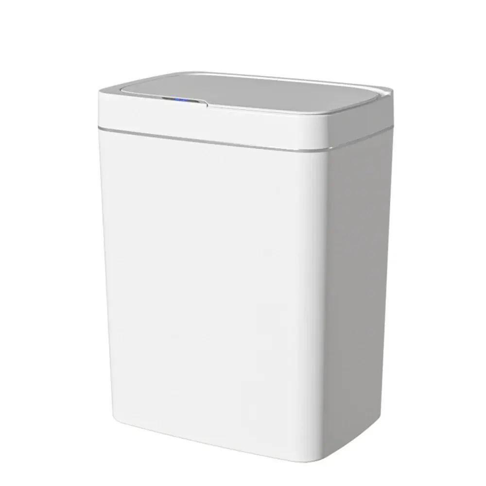 Poubelle de salle de bain intelligente, bagage automatique, poubelle électronique blanche, sans cont