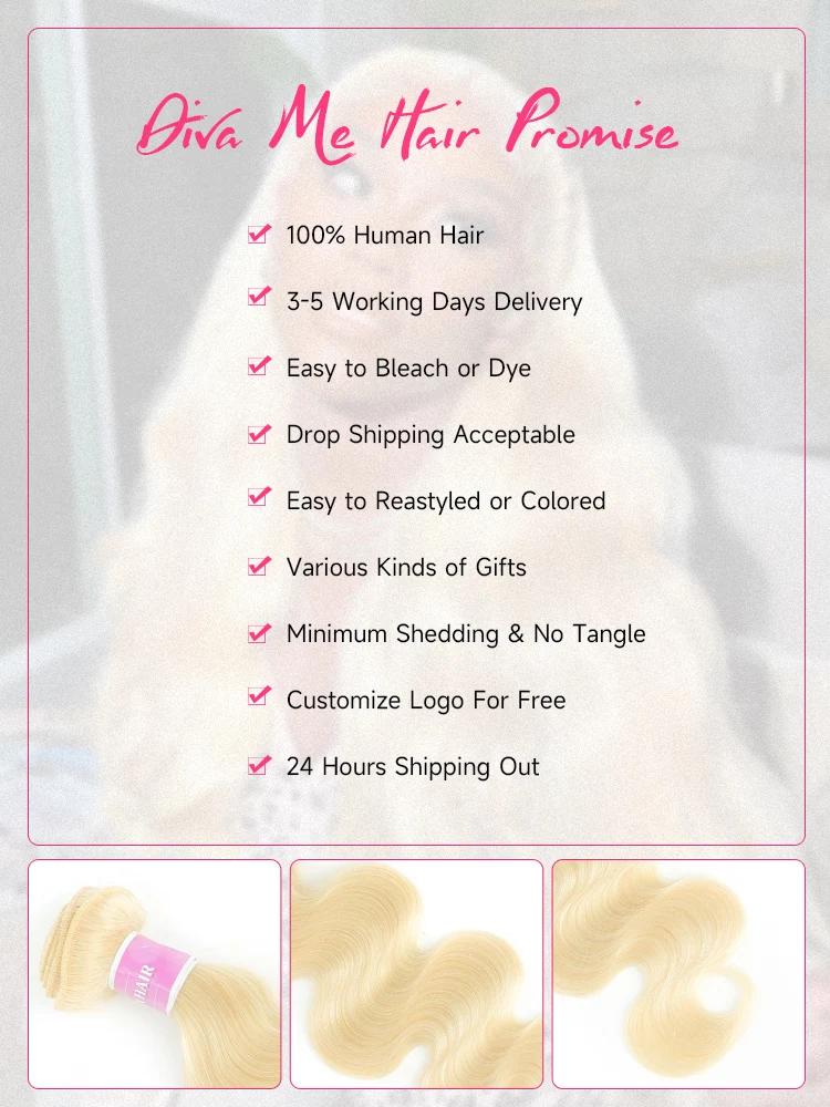 Mèches Body Wave brésiliennes naturelles Remy, couleur blond miel 613, 30 32 34 36 38 40 pouces, tis