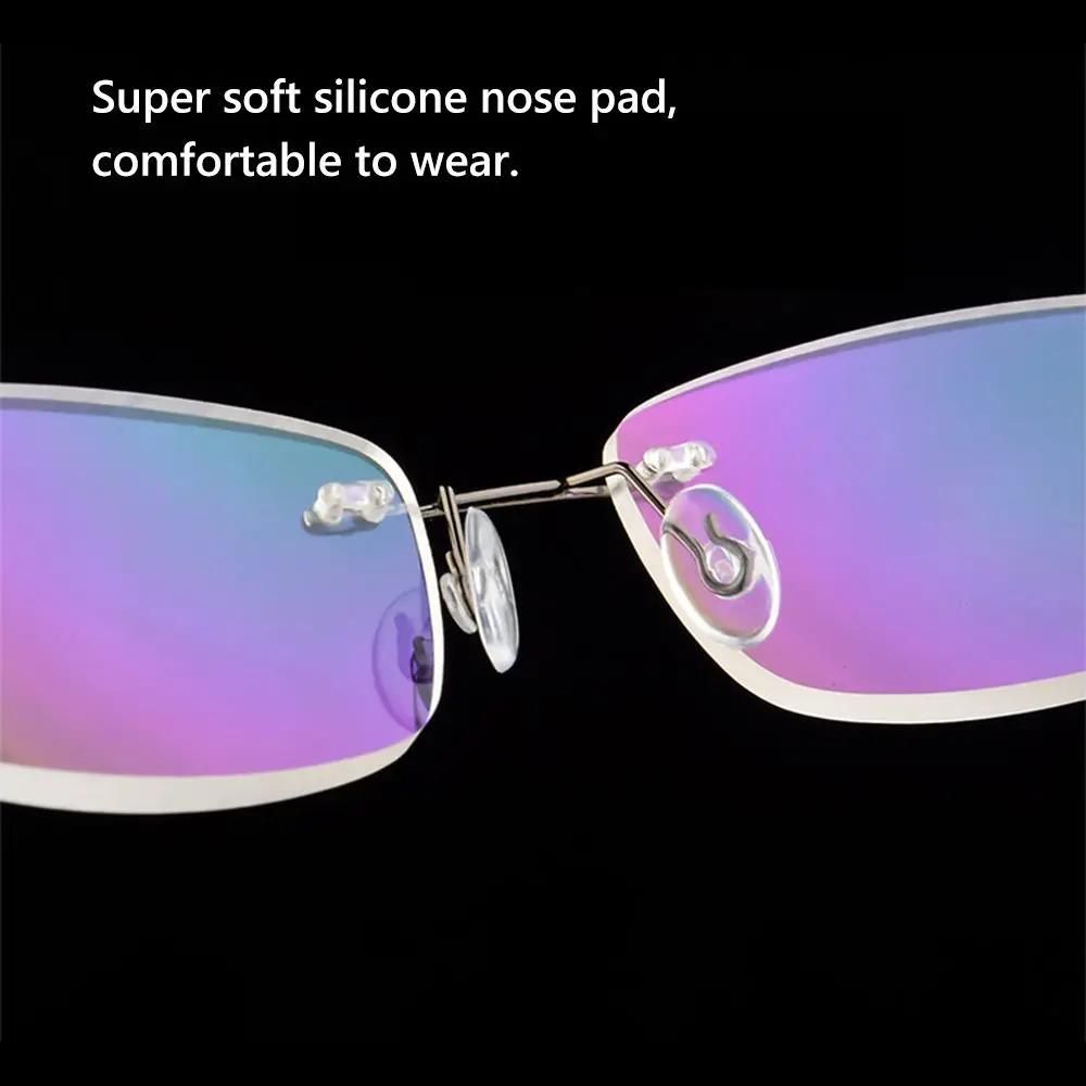 Lunettes de lecture sans monture en titane à mémoire de forme pour hommes et femmes, ultralégères, p
