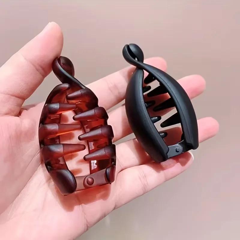 1 pièce/4 pièces Épingle à cheveux banane antidérapante simple pour femme – Ronde, adaptée à fixer q
