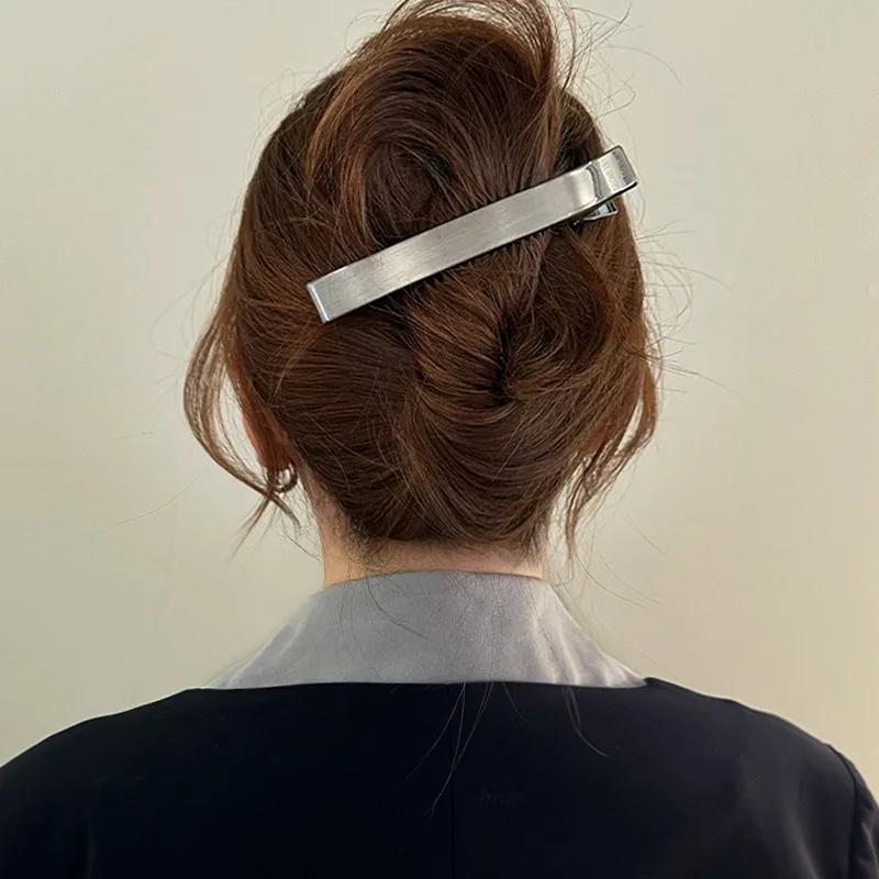 Pinces à cheveux coréennes élégantes pour femmes, barrettes pour filles, griffes en métal, épingle à