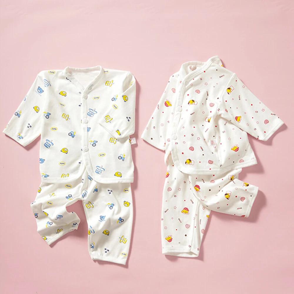 Vêtements pour bébés de 0 à 3 mois, sous-vêtements de maison pour nouveau-né, dessin animé, boutons 