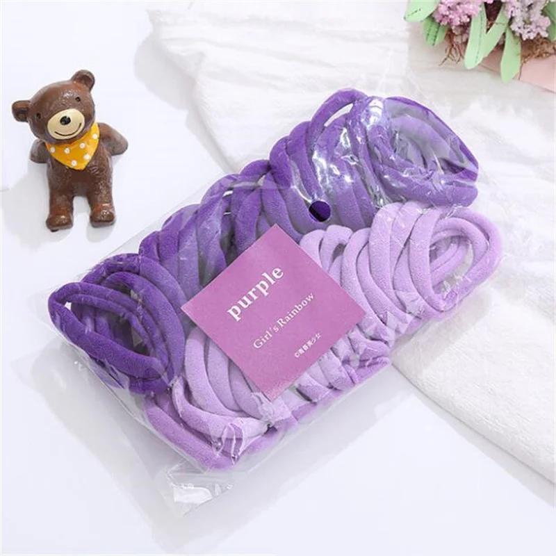 50pcs noir élastique bandeau de cheveux ligues cravates Colets chouchous ressorts gomme accessoire p