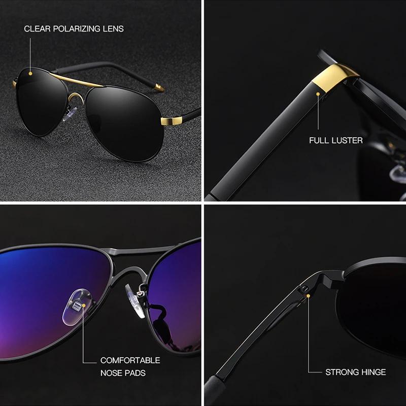 AOWEAR – lunettes de soleil d'aviation pour hommes et femmes, polarisées, miroir, vintage, HD, pour 